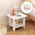 thumbnail image 3 of Wzzjkit Table de Chevet, Table de Nuit pour Chambre, Table d'Appoint à 2 Niveaux Table Basse pour Rangement et Organisation à la Maison Dortoir, 3 of 7
