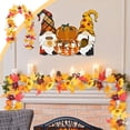 thumbnail image 1 of LSLJS Halloween Thanksgiving Decorations Artificial Leaf Garland Rattan Hanging Pumpkin Maple Leaf Garland Indoor Home Halloween Christmas Party Fireplace Decorations, Plasti C Maple Leaf Rattans, 1 of 7