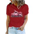 thumbnail image 2 of Meichang T-Shirts Cœur d'Amour pour Femmes Valentines Day T-Shirts Bonbons Cœur T-Shirts Graphiques Hauts Fêtes Manches Courtes Hauts Col Rond Coupe Ample T-Shirts Tendance Chemises, 2 of 5