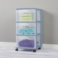 thumbnail image 2 of Sterilite 3 Drawer Cart - Blue, 2 of 5