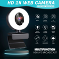 thumbnail image 4 of 1080P webcam with microphone，Camera and ring light Full HD, 4 of 5