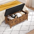 thumbnail image 3 of EDTara Lift-Top Wooden Storage Bench, Entryway Chest With Padded Cushion and Secure Safety Hinges, 3 of 8