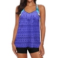 thumbnail image 3 of Women's Printed Patchwork Vest Tankini Top, 3 of 4
