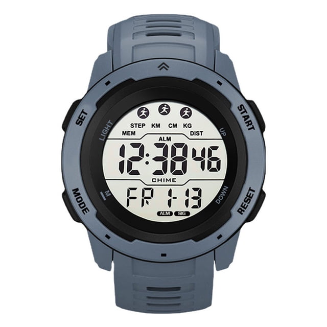 Montre de Course Sportive pour Hommes, Montre de Sport Numérique Résistante à l'Usure Multifonctionnelle Lumineuse pour l'Extérieur Jaune,Noir,Gris,Vert,Rouge