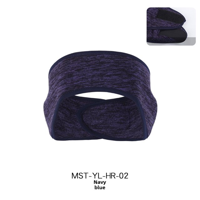 Bandeau Unisexe d'Hiver pour l'Extérieur : Cache-Oreilles en Molleton à Bande Magique Ajustable pour la Course, le Vélo et la Randonnée – Accessoire Chaud, Confortable et Durable pour Temps Froid (MST-YL-HR-02, Bleu Marine, Taille Unique) avec 1-3