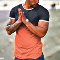 thumbnail image 4 of BOBOGOJP T-Shirt Homme Coupe Régulière Manches Courtes Col Rond T-Shirt Uni (Orange,TTG), 4 of 5
