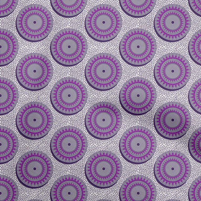 oneOone Polyester Spandex Medium Purple Fabric Asian Block Sewing Craft Projects Fabric Prints By Yard 56 Inch Wide