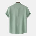 thumbnail image 4 of Chemise Décontractée pour Homme Unie à Col Rabattu à Manches Courtes avec Fermeture à Boutons Blouse Hawaïenne, 4 of 9