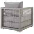 thumbnail image 4 of Modway Aura 15.5" Rattan & Fabric Outdoor Patio Armchair in Gray Finish, 4 of 8