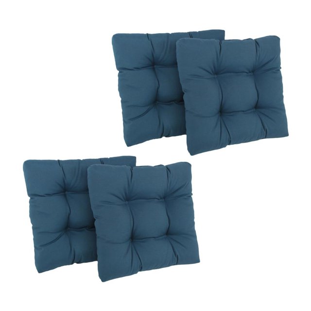 19-inch Squared Twill Tufted Dining Chair Cushion (Set of Four)