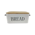 thumbnail image 2 of Meitianfacai Wooden Lid Bread Box Household Metal Baking Bread Box Iron Storage Box Kitchen Food Storage Box, White, 2 of 5