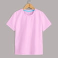 thumbnail image 2 of PMVFHDE Hauts d'Été Décontractés pour Filles T-Shirts à Manches Courtes Col Rond Imprimé Coloré Rose, 7-8 Ans, 2 of 4