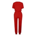 thumbnail image 5 of Yuyuzo Womens Workout Sets 2 Piece Short Sleeve Crew Neck T-Shirts Drawstring Jogger Pants with Pockets, 5 of 5