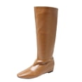 thumbnail image 1 of Black Long Boots Women's LowHeeled Boots, Large Size, Solid Color, Comfortable HeightEnhancing, Long Fall/Winter Boots, 1 of 9