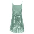 thumbnail image 5 of Tumotour Robes d'Invité de Mariage pour Femmes Été Camisole Formelle Longueur Genou Paillettes Robes Brillantes Bretelles Spaghetti Col Rond Robes de Fête Mini Robe pour Sortir Boîte de Nuit Rendez-Vous Festivals, 5 of 5