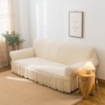 thumbnail image 3 of 2024 1 Piece Sofa Slipcover with Pleated Ruffled Skirt Washable High Stretch Durable Furniture Protector 3 Seater Pine Green, 3 of 13