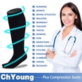 thumbnail image 3 of Extra Wide Calf Compression Socks for Women Men Plus Size Compression Socks Circulation 20-30mmHg Support Knee High Stockings Closed Toe Black 4XL, 3 of 13