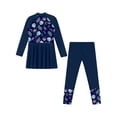 thumbnail image 4 of RUNQHUI Kids Swim Dress with Pants Legging Set for Pool Beach Surfing Bathing Suit Rashguard UPF 50+ Navy Blue 6, 4 of 6