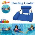 thumbnail image 2 of 2PCS Large Blue Swimming Pool Float Chair Portable Folding Swimming Ring Air Mattress Water Bed for Adults Children，Floating Chair Inflatable Rafts Lounger Bed for Adults and Kids, 2 of 8