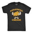 thumbnail image 1 of Mens Shredded Cheese T Shirt Funny Cheesy Buff Workout Joke Tee for Guys (Heather Black - SHREDDED) - L, 1 of 3
