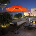 thumbnail image 2 of Costway Parasol de Marché pour Patio 9 Pieds à DEL Solaires, Inclinaison Réglable, Manivelle, Orange, 2 of 9