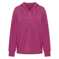 thumbnail image 3 of LUXUR Sweat à Capuche pour Femmes Pull à Manches Longues Décontracté Col en V Violet m, 3 of 4
