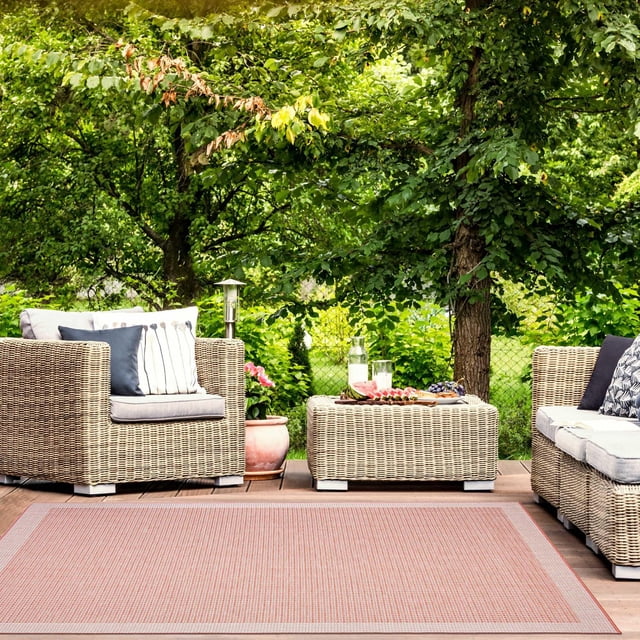 ECARPET Outdoor Area Rug for Patio, Deck, Backyard, Camping, Water Proof Carpet, Veranda Classic Collection