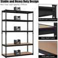 thumbnail image 4 of Heavy Duty Storage Shelves 5-Tier Adjustable Metal Rack - 48”D x 18”W x 72”H Garage Shelving Unit with 1500LB Capacity, Bolt-Free Assembly, 4 of 6