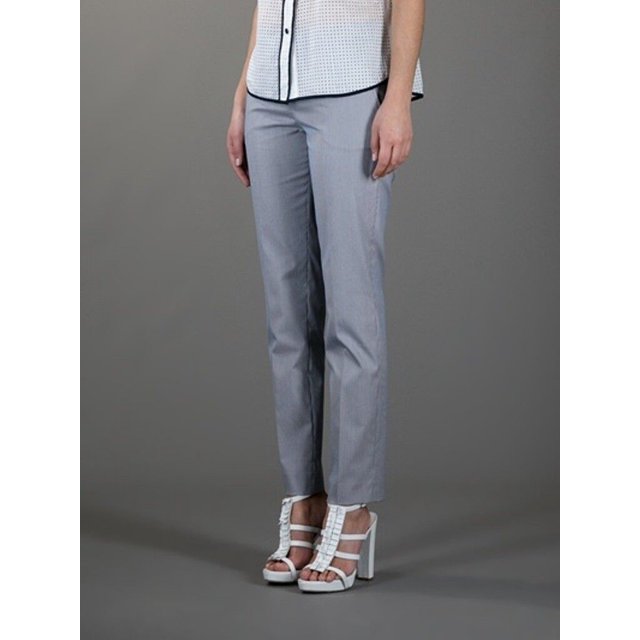 $295 RED VALENTINO Checked SLIM FIT Trouser PANTS Greyed Black ( 38 )