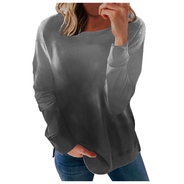 2023 Chandail en Molleton de Mode pour Femmes 50 % de Rabais Liquidation et Nouveau Chandail à Col Rond Dégradé d'Hiver T-shirt