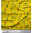 thumbnail image 1 of Soimoi Rayon Fabric Picket Fence & Bird Artistic Fabric Prints By Yard 56 Inch Wide, 1 of 1