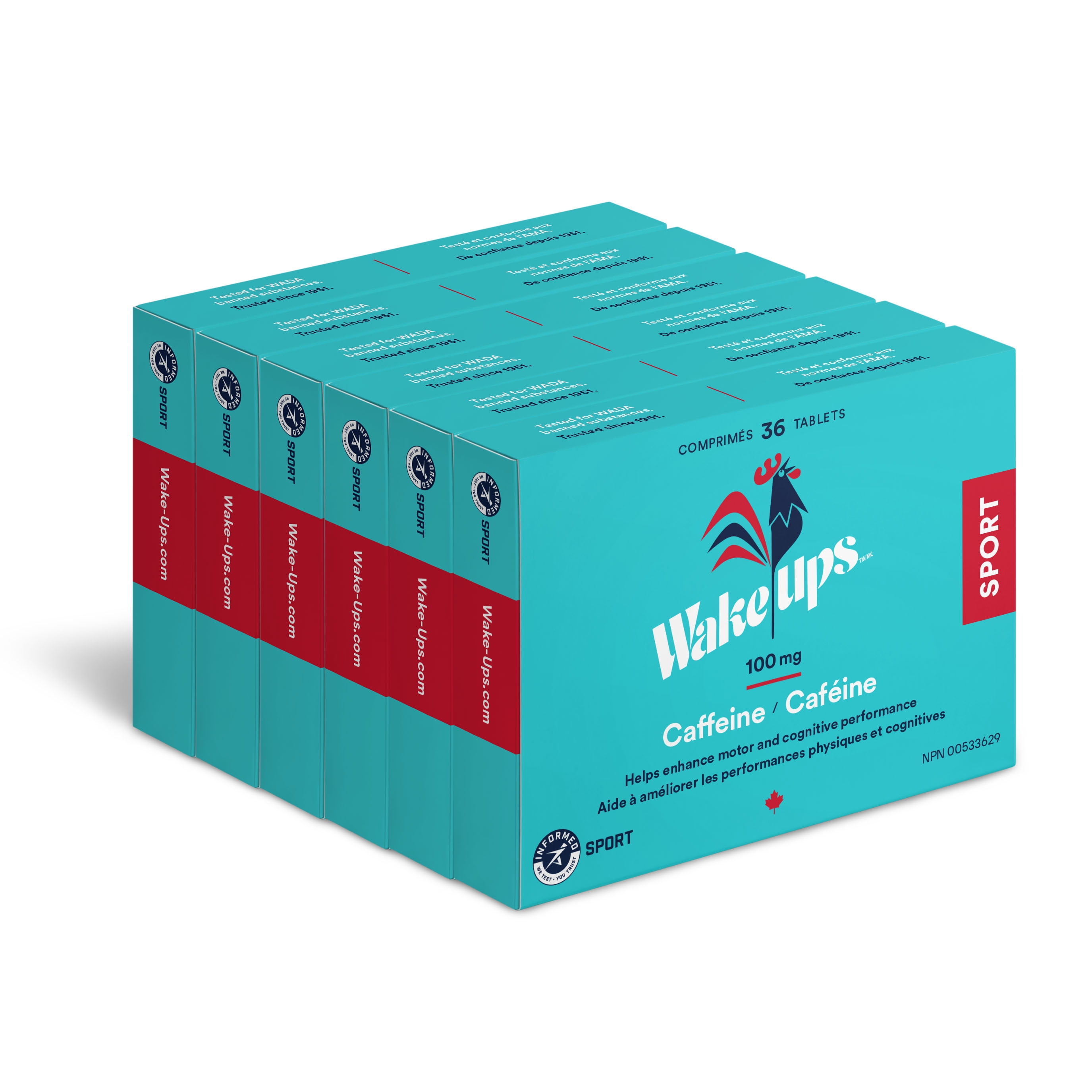 Wake Ups 100mg Caffeine | LGC Certified | Promotes Alertness | Pack of 6