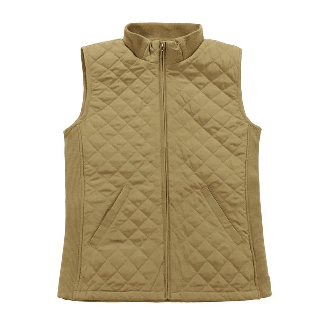 Bienzoe Gilet Matelassé Léger pour Femme, Doudoune Rembourrée, Mode, Fermeture Éclair, Veste Décontractée, Beige, G