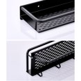 thumbnail image 4 of Space Aluminum Hollowed Storage Shelf Strong Bearing Storage Rack Wall Mounted Cooker Holder Organizer with 5 Hooks for Kitchen Bathroom, 4 of 8