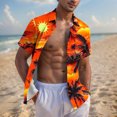 thumbnail image 2 of Pisexur Shirts for Man T Hommes Mode Décontractée Col Rabattu Imprimé Manches Courtes Chemise Boutonnée Blouse Orange, TG Chemises de Golf Hommes & Chemises Hommes, 2 of 7