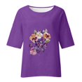 thumbnail image 4 of Blouses pour Femmes, Mode Décontractée Alzheimer Manches 3/4 Imprimé Coton Ample, 4 of 4