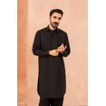 thumbnail image 4 of Premium Raven Black Kameez Shalwar pour Hommes - Adapté pour Mariages et Occasions Festives, m, 4 of 7