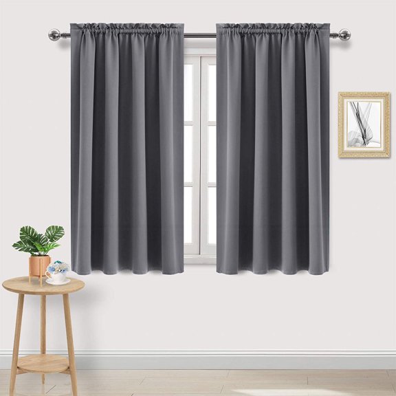 TopLLC Blackout Curtains, Curtains for Bedroom Curtains Heat Insulation Energy Saving Bedroom And Kitchen Curtains Scandinavian Solid Colour Black Silk Curtains blackout curtain