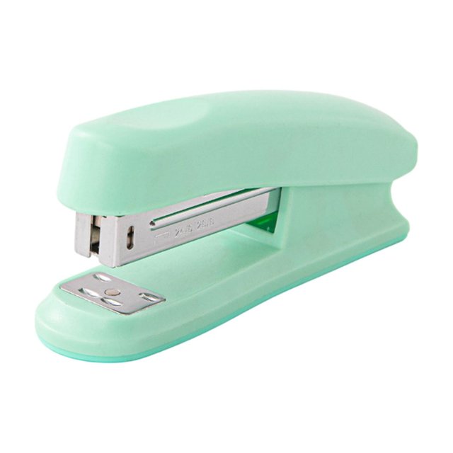 Maplenight ABS Stapler Compact Portable Office Student Stationery Macaron Colored Medium Size 50 Sheets Capacity
