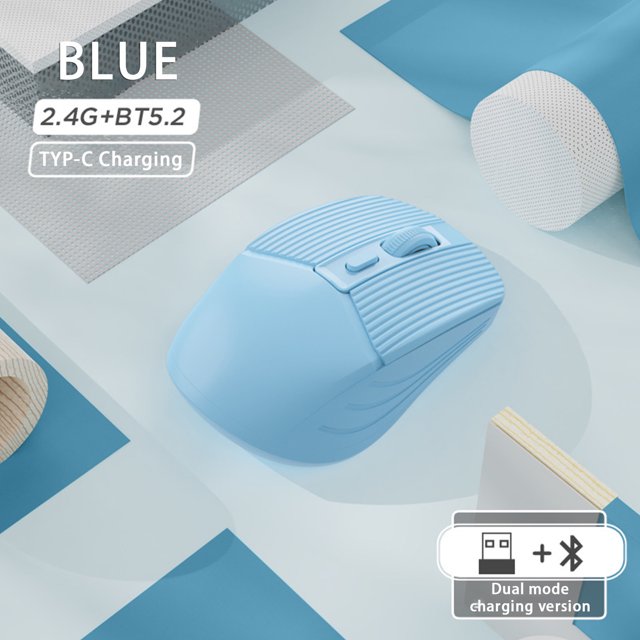 PEONAVET A Bluetooth A Bluetooth Wireless 2.4G Silent Mouse Desktop Laptop Bluetooth Rechargeable Wireless Mouse (rechargeable Mode)