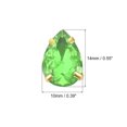 thumbnail image 2 of Unique Bargains 20Pack Teardrop Sew on Rhinestone - 14x10mm Glass Teardrop Crystal Rhinestones in Gold Prong Setting (Grass Green), 2 of 7