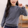 thumbnail image 2 of MeetoTime 4-18 Years Children's Knitted Undershirt Solid Color Thick Half High Neck Long Sleeved Pullover Top, 2 of 5