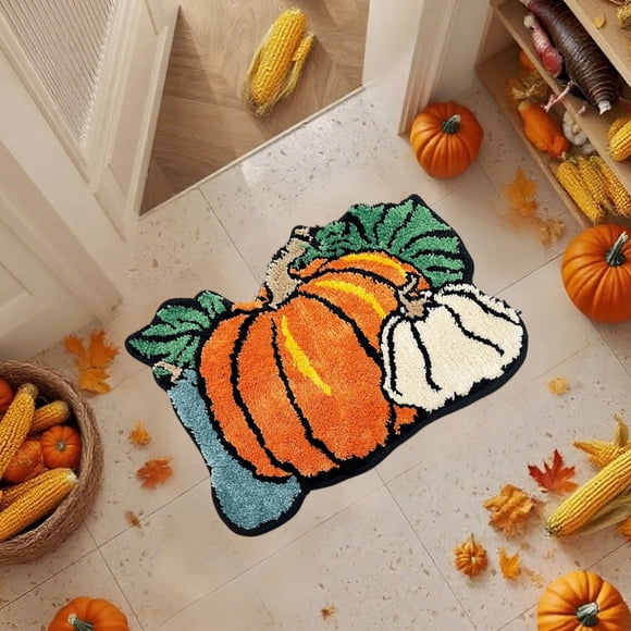 Fasiaou Fall Bathroom Rugs, Fall Leaf Decorations Bath Mats for Bathroom, Farmhouse Autumn Leaf Rugs for Bathroom Decorations for The Home, Holiday Cute Fall Leaf Decor Non-Slip