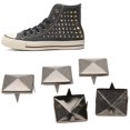 thumbnail image 3 of 100 Pcs Rivets Carrés Pyramide Punk 4 Griffes Métalliques pour Bracelets Vêtements Chaussures Sac à Main Noir 10mm, 3 of 8