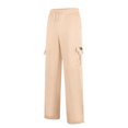 thumbnail image 4 of RXIRUCGD Men Casual Trousers High Waist Drawstring With Multi-Pockets Long Pants, Beige, Size: L, 4 of 4