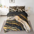 thumbnail image 2 of YST Abstract King Comforter Set 7-Piece Marble Bedding, Watercolor Artwork, Gold Metallic Stripe, King, 2 of 4