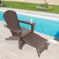 thumbnail image 1 of Costway Outdoor Patio HDPE Deck Adirondack Chair Beach Seat Retractable Ottoman Coffee, 1 of 9