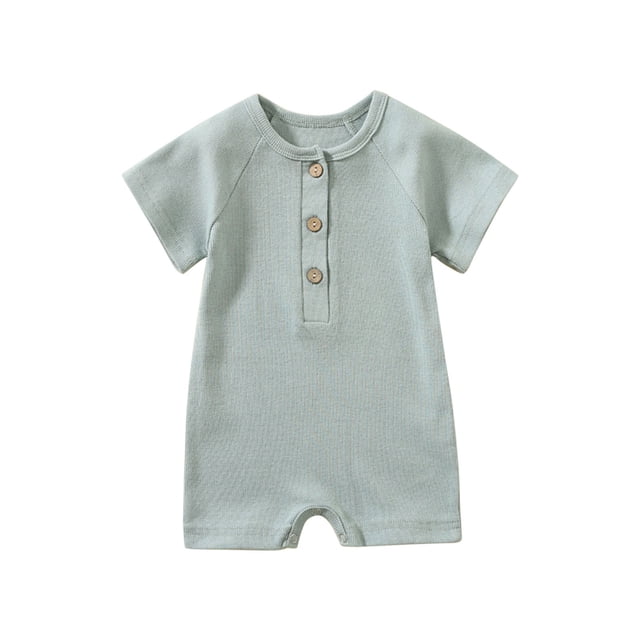 Birdeem Barboteuse T-Shirt à Manches Courtes Uni pour Tout-Petits Filles Garçons