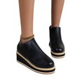 thumbnail image 4 of EGNMCR Bottines pour Femmes Femmes Chaussures Rétro à Semelle Plate Décontractées Grande Taille à Enfiler Chaussures à Double Fermeture Éclair, 4 of 7