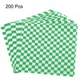 thumbnail image 3 of Uxcell 200Pcs Square Checkered Pattern Wax Paper Sheets 9" x 9" Green, 3 of 7